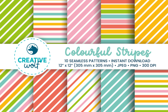 Download Bold Colorful Stripes Seamless Patterns - Premium Resources