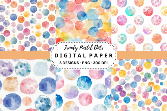 Download Trendy Pastel Dots Digital Paper - Pastel dots Collection