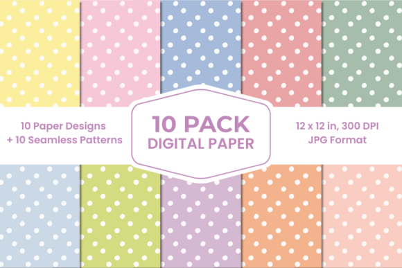 Download Pastel Dots Digital Paper Pack Bundle - Pastel dots Collection