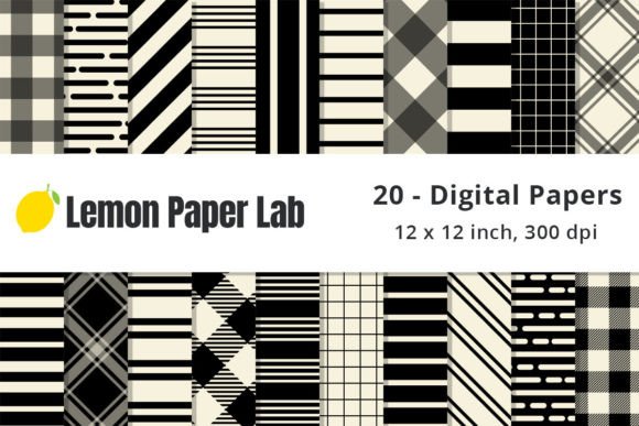 Download Black and Cream Stripes Digital Paper - Stripes Collection