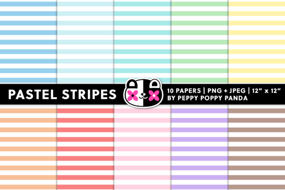 Download Pastel Stripes Digital Paper - Stripes Collection