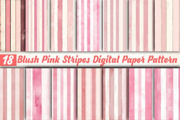 Download Blush Pink Stripes Digital Paper Pattern - Stripes Collection