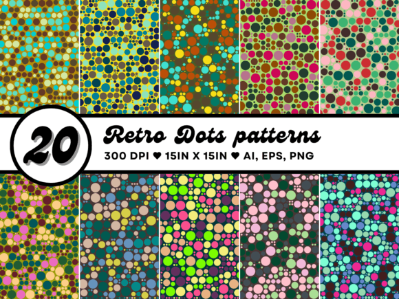 Download 20 Retro Dots Patterns - Retro dots Collection